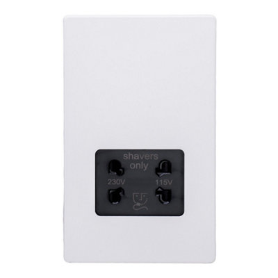 Varilight Bathroom Shaver Socket - Screwless Primed Ready to Paint With ...