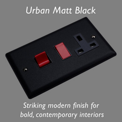 Varilight Cooker Switch With Switched Socket Outlet - Urban/Vogue Matt ...