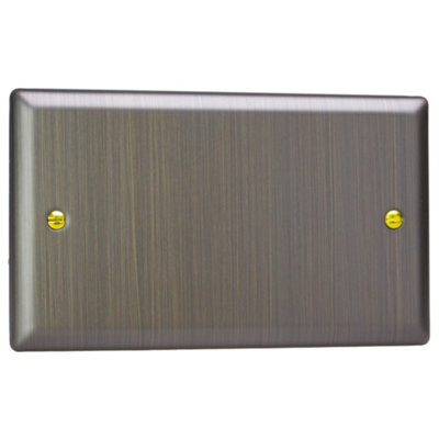 Varilight Double Blank Plate Antique Brass