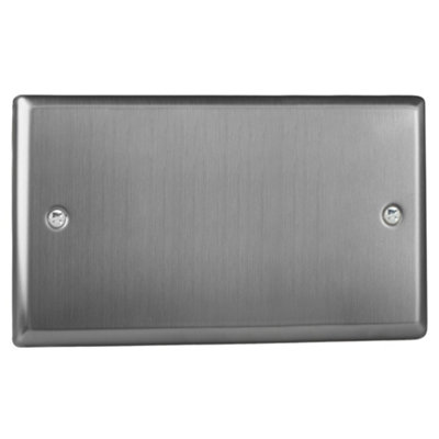 Varilight Double Blank Plate Brushed Steel
