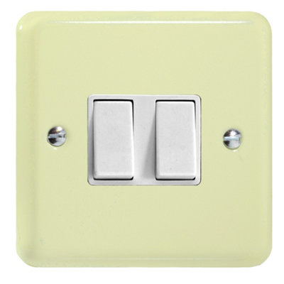 Varilight Double Rocker Light Switch 2-Way - Lily White Chocolate With ...