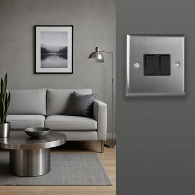 Varilight Double Rocker Light Switch Intermediate - Classic Brushed ...
