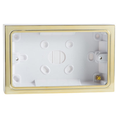 Varilight Double Surface Decorative Pattress Box Brass Effect Brass Effect