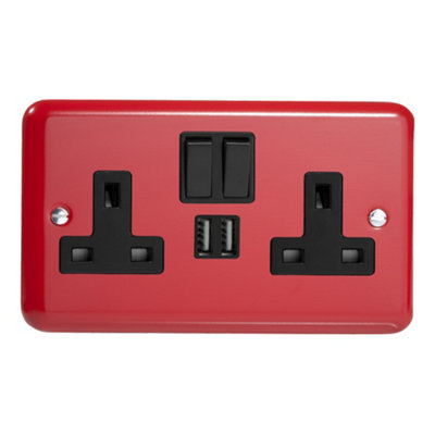 Varilight Double Switched Plug Socket With USB Charging - Lily Pillar ...