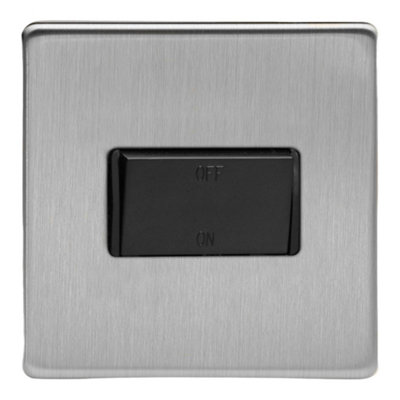 Varilight Fan Isolator Switch - Screwless Brushed Steel With Black ...