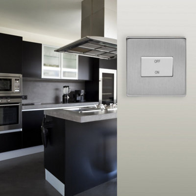Varilight Fan Isolator Switch - Screwless Brushed Steel With White ...