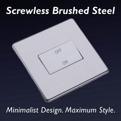 Varilight Fan Isolator Switch - Screwless Brushed Steel With White ...