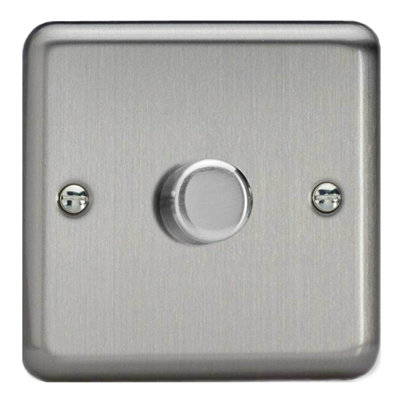 Varilight JSP401 V-Pro LED Dimmer Switch 1 Gang 2 Way 0-120W (Matt Chrome)