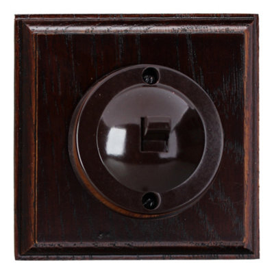 Varilight Linden 1 Gang 1 or 2way Bakelite Switch Brown Dolly  Dark Oak