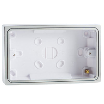 Varilight Polished Chrome Decorative Twin Socket Back Pattress Box Surface