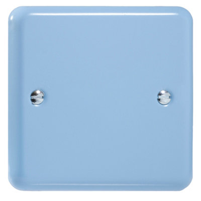 Varilight Single Blank Plate Duck Egg Blue