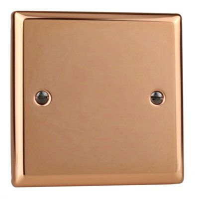 Varilight Single Blank Plate Polished Copper