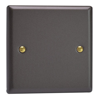Varilight Single Blank Plate Vogue Slate Grey