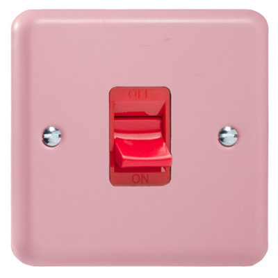 Varilight Single Cooker Switch - Lily Rose Pink With Red Insert, XY45S.RP