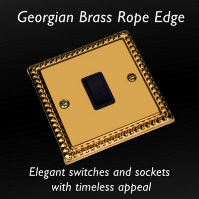 Varilight Single Rocker Light Switch 2-Way - Classic Georgian Brass ...