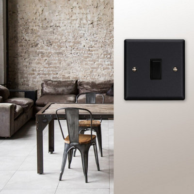Varilight Single Rocker Light Switch 2-Way - Urban Matt Black With ...
