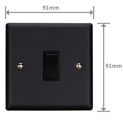 Varilight Single Rocker Light Switch 2-Way - Urban Matt Black With ...