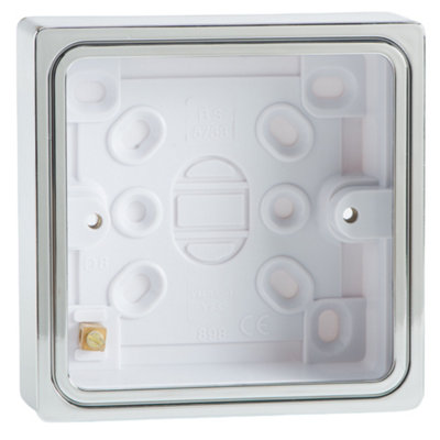 Varilight Single Surface Decorative Pattress Box Chrome Effect Chrome Effect