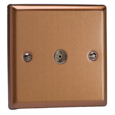 Varilight Single TV Socket Co-Axial - Urban Brushed Bronze With Plain ...