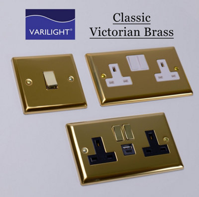 Varilight Single V-Dim Rotary Dimmer 60-400W - Classic Victorian Brass ...