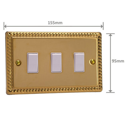Varilight Triple Rocker Light Switch 2-Way Twin Plate - Classic ...