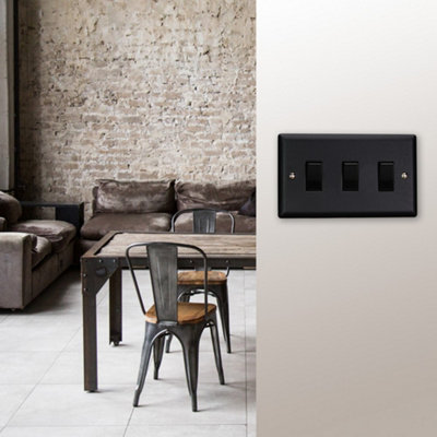 Varilight Triple Rocker Light Switch 2-Way Twin Plate - Urban Matt ...