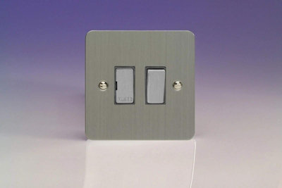 Varilight Ultraflat Brushed Steel 13A Switched Fused Spur Decorative