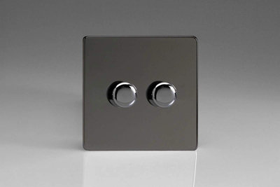 Varilight V-Pro Screwless Iridium Black 2-Gang LED Trailing Edge Dimmer Switch 1 or 2 Way Price Comparisons | Compare The Build