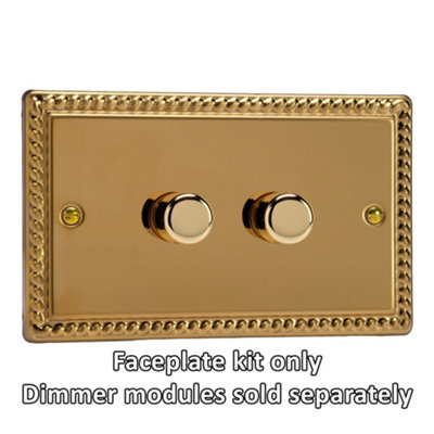 Varilight WGD2 2-Gang Matrix Twin Plate for Rotary Dimmers Georgian ...