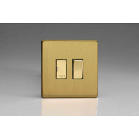 Varilight XDB6DS Switched Fuse Spur No Insert Brushed Brass,86x86x30mm