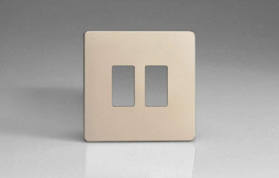 Varilight XDNPGY2S Screwless Satin Chrome 2-Gang Grid Plate (Single Plate) Price Comparisons | Compare The Build