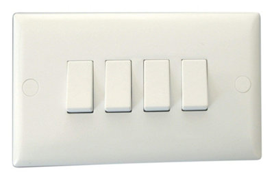 Varilight XO9W Value Polar White 4 Gang 10A 1 or 2 Way Rocker Light Switch Price Comparisons | Compare The Build