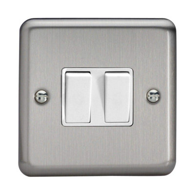 Varilight XS2W Rocker Switches 2-Gang White,86x86x25mm