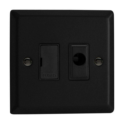 Varilight XY6UFOB.MB Urban Matt Black 1-Gang 13A Unswitched Fused Spur + Flex Outlet