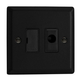 Varilight XY6UFOB.MB Urban Matt Black 1-Gang 13A Unswitched Fused Spur + Flex Outlet