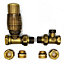 Vario Term Straight Version with Copper (Cu) Connectors Elegant Antique Brass Thermostatic Lockshield Valve Radiator Set