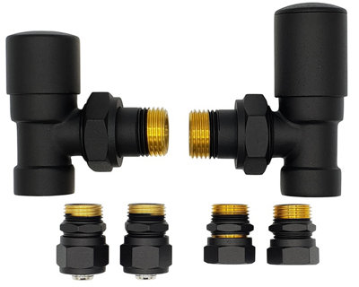 VarioTerm Angled Version Black Brass Antique Brass + Lockshield Valve ...