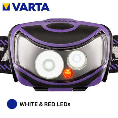 Varta LED Head Light Torch Lamp Headlamp Water Resistant IPX4 Dimmable Super Bright
