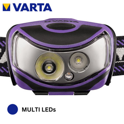 Varta LED Head Light Torch Lamp Headlamp Water Resistant IPX4 Dimmable Super Bright