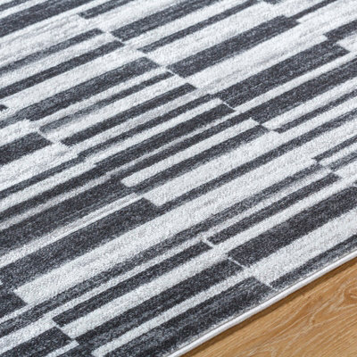 VARTIKA Scandi Modern Black Area Rug 200 x 275 cm
