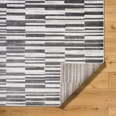 VARTIKA Scandi Modern Black Area Rug 200 x 275 cm