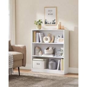VASAGLE 3 Tier Bookcase Shelving Unit, Stand Shelf, Book Rack, Storage Shelf, Scandinavian Style, White