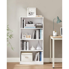 VASAGLE 4 Tier Bookcase with Adjustable Shelves, Children's Bookshelf and Storage Unit, Organizing Rack, for Home Office, White
