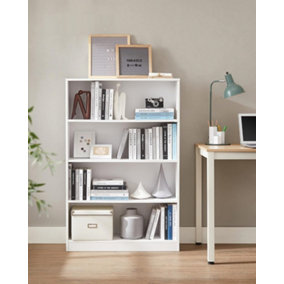 VASAGLE 4 Tier Bookcase with Adjustable Shelves, Children's Bookshelf and Storage Unit, Shelving Unit and Rack, White