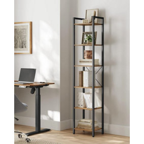 VASAGLE 6-Tier Shelf, Bookcase, Bookshelf, Shelving Unit, Storage Organiser Rack, Special Walnut and Black
