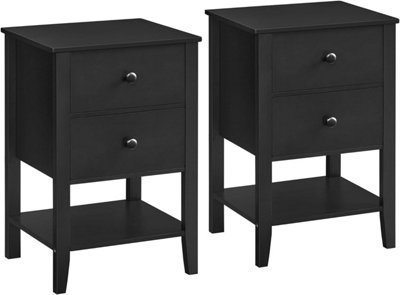 Black nightstands set of 2 discount