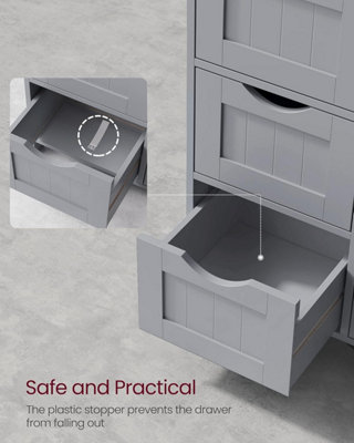 VASAGLE Bathroom Floor Storage Cabinet, Bathroom Storage Unit with 4 ...