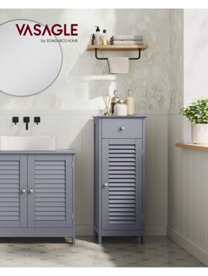 VASAGLE Bathroom Storage Cabinet, Slim Bathroom Storage Unit ...