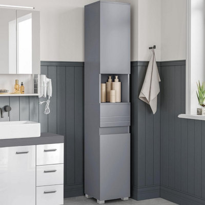 VASAGLE Bathroom Storage Cupboard, Narrow Cabinet, Bathroom Storage ...