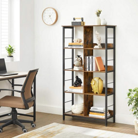 VASAGLE Bookcase, Bookshelf, Ladder Shelf 4-Tier, Display Storage Rack Shelf, for Office, Living Room, Bedroom, 80 x 33 x 149 cm